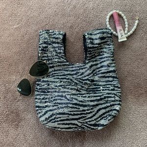 House of Harlow sequin mini shopper